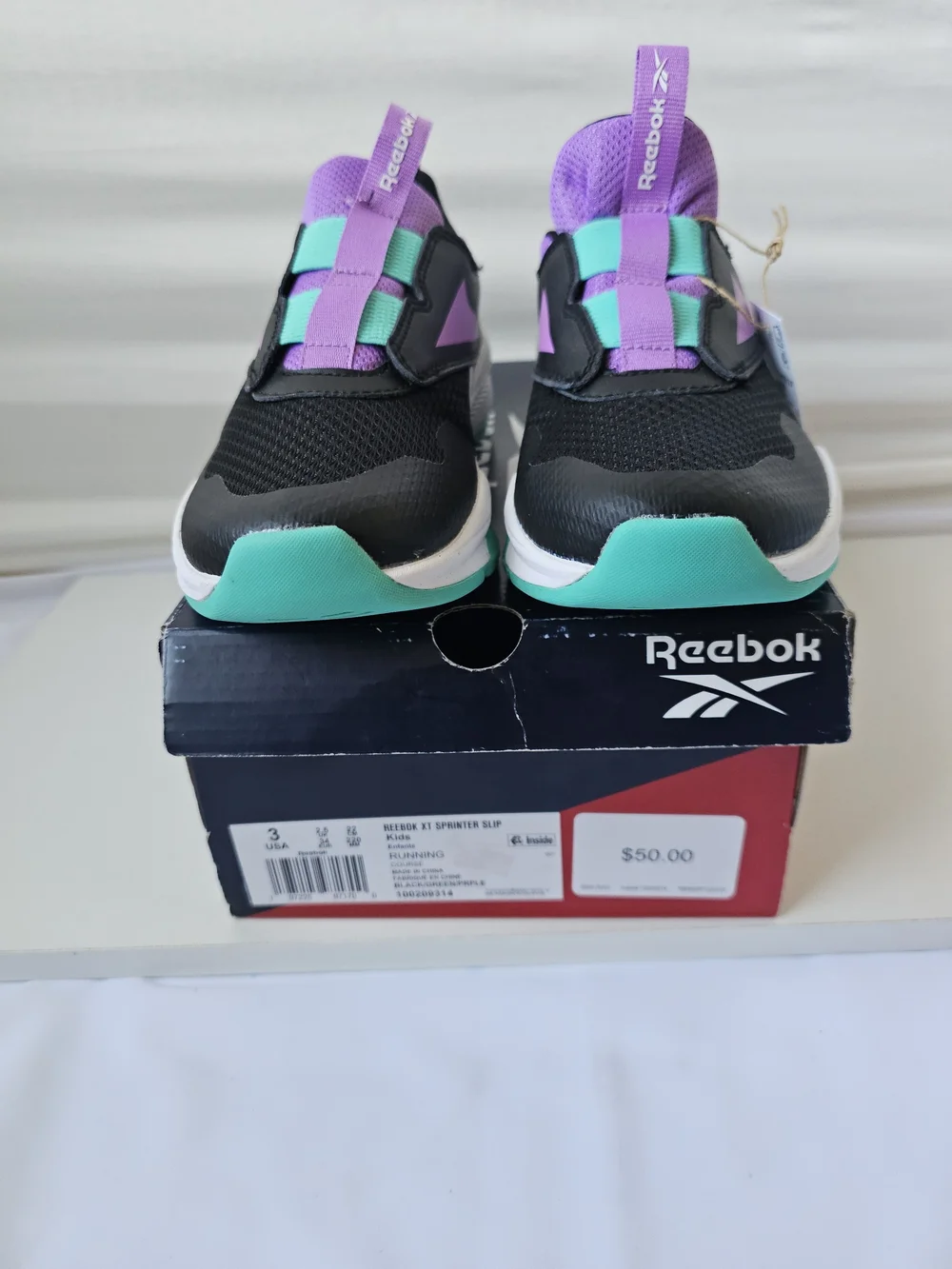 Reebok XT Sprinter Slip Kids' Running Shoes - Size 3 Y (NEW)